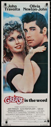 9w428 GREASE insert '78 close up of John Travolta & Olivia Newton-John in classic musical!