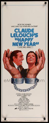 9w446 HAPPY NEW YEAR insert '74 Claude Lelouch's La Bonne Annee, Lino Ventura, Francoise Fabian