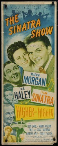 9w464 HIGHER & HIGHER insert '43 super young Frank Sinatra, Michele Morgan, Jack Haley