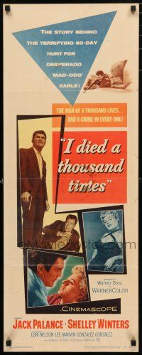 9w480 I DIED A THOUSAND TIMES insert '55 Jack Palance & sexy Shelley Winters, Lee Marvin!