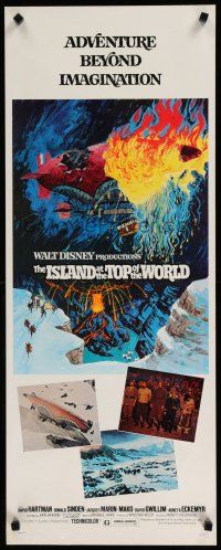 9w492 ISLAND AT THE TOP OF THE WORLD insert '74 Disney's adventure beyond imagination, cool art!