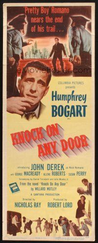 9w521 KNOCK ON ANY DOOR insert '49 Humphrey Bogart, John Derek, directed by Nicholas Ray!