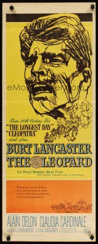 9w529 LEOPARD insert '63 Luchino Visconti's Il Gattopardo, cool art of Burt Lancaster!
