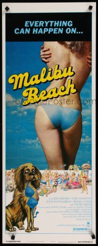 9w550 MALIBU BEACH insert '78 great image of sexy topless girl in bikini on famed California beach