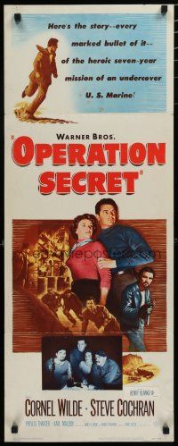 9w608 OPERATION SECRET insert '52 Cornel Wilde, Cochran, mission of an undercover U.S. Marine!