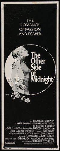 9w611 OTHER SIDE OF MIDNIGHT insert '77 Sidney Sheldon, Marie-France Pisier, cool sexy art!