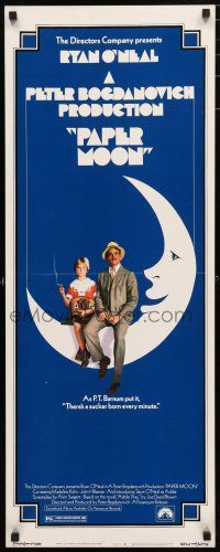 9w615 PAPER MOON insert '73 great image of smoking Tatum O'Neal with dad Ryan O'Neal!