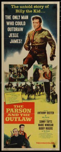 9w618 PARSON & THE OUTLAW insert '57 Anthony Dexter stars in the untold story of Billy the Kid!