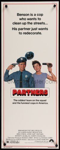 9w619 PARTNERS insert '82 undercover cops Ryan O'Neal & John Hurt pose as a gays, Lettick art!