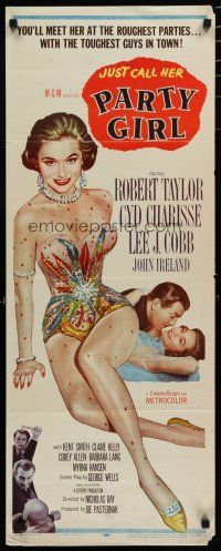 9w620 PARTY GIRL insert '58 you'll meet sexiest Cyd Charisse at the roughest parties, Nicholas Ray