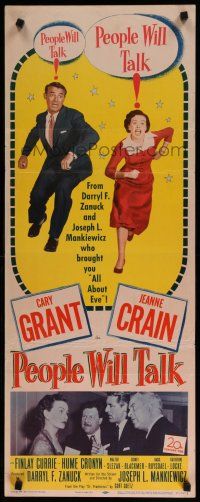 9w625 PEOPLE WILL TALK insert '51 Cary Grant, Jeanne Crain, Walter Slezak, Blackmer!