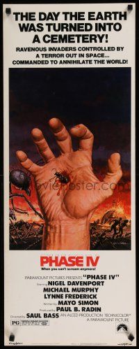 9w629 PHASE IV insert '74 great art of ant crawling out of hand by Gil Cohen, directed by Saul Bass!