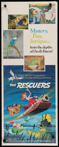 9w669 RESCUERS insert '77 Disney mouse mystery adventure cartoon from the depths of Devil's Bayou!