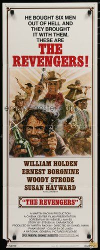 9w675 REVENGERS insert '72 Jung art of cowboys William Holden, Ernest Borgnine & Woody Strode!