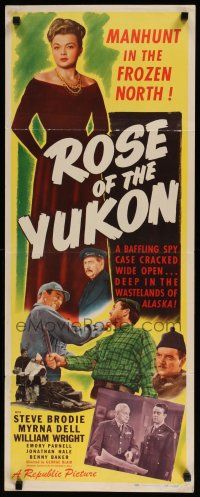 9w699 ROSE OF THE YUKON insert '48 Steve Brodie & pretty Myrna Dell, Alaska adventure!