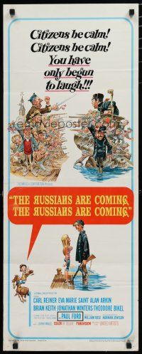 9w701 RUSSIANS ARE COMING insert '66 Carl Reiner, great Jack Davis art of Russians vs Americans!