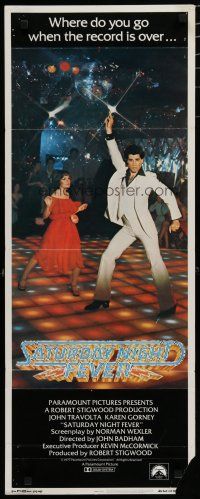9w703 SATURDAY NIGHT FEVER int'l insert '77 best image of disco dancer Travolta & Karen Lynn Gorney