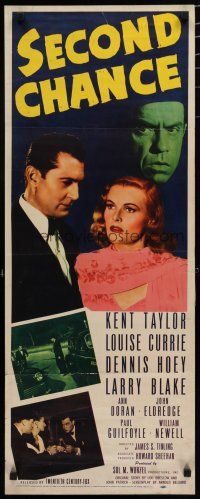 9w712 SECOND CHANCE insert '47 Dennis Hoey, Kent Taylor eyes sexy Louise Currie!