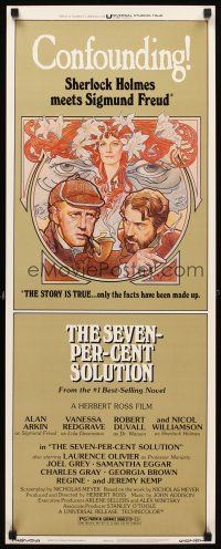 9w719 SEVEN-PER-CENT SOLUTION insert '76 Arkin, Robert Duvall, Vanessa Redgrave, great Drew art!