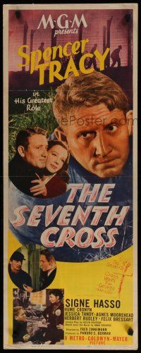 9w720 SEVENTH CROSS insert '44 c/u portrait of Spencer Tracy in his greatest role, Signe Hasso