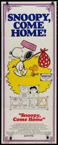9w732 SNOOPY COME HOME insert '72 Peanuts, Charlie Brown, great Schulz art of Snoopy & Woodstock!