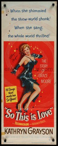 9w734 SO THIS IS LOVE insert '53 artwork of sexy dancer Kathryn Grayson as Grace Moore!