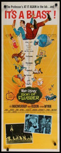 9w737 SON OF FLUBBER insert '63 Walt Disney, art of absent-minded professor Fred MacMurray!
