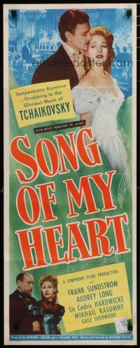 9w740 SONG OF MY HEART insert '48 romantic biography of Russian composer Tchaikovsky!