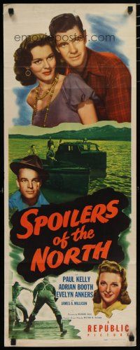 9w744 SPOILERS OF THE NORTH insert '47 Paul Kelly loves Adrian Booth, Evelyn Ankers
