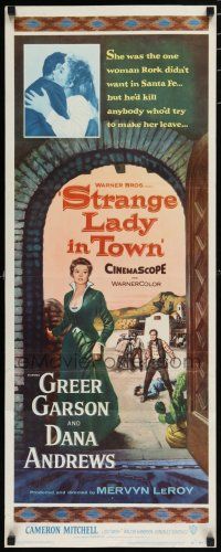 9w755 STRANGE LADY IN TOWN insert '55 Greer Garson, Dana Andrews, Cameron Mitchell