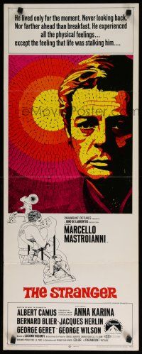 9w756 STRANGER insert '68 Luchino Visconti's Lo Straniero, mosaic art of Marcello Mastroianni!