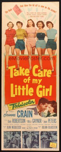 9w766 TAKE CARE OF MY LITTLE GIRL insert '51 sexy Jeanne Crain, Dale Robertson, Mitzi Gaynor