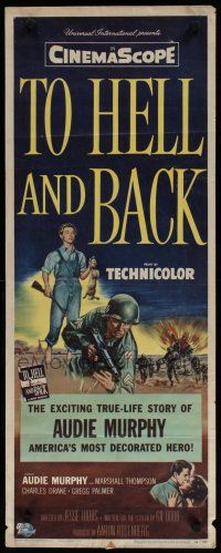9w785 TO HELL & BACK insert '55 Audie Murphy's life story as a kid soldier in World War II!