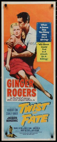 9w795 TWIST OF FATE insert '54 sexy dame Ginger Rogers has too many men on a string!