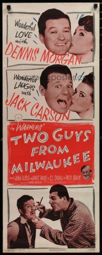 9w796 TWO GUYS FROM MILWAUKEE insert '46 Dennis Morgan, Jack Carson, Joan Leslie, Janis Paige