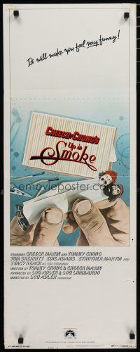 9w804 UP IN SMOKE style B insert '78 Cheech & Chong marijuana drug classic, great art!