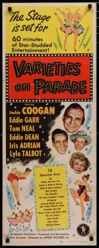 9w807 VARIETIES ON PARADE insert '51 Jackie Coogan, Eddie Garr, Tom Neal, star-studded acts!
