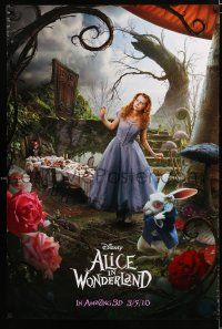 9x030 ALICE IN WONDERLAND teaser DS 1sh '10 Tim Burton, Mia Wasikowska in title role as Alice!