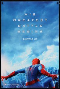 9x043 AMAZING SPIDER-MAN 2 teaser DS 1sh '14 Andrew Garfield, his greatest battle begins!