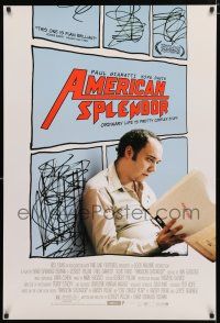 9x047 AMERICAN SPLENDOR 1sh '03 Paul Giamatti as Harvey Pekar, cool comic book design!