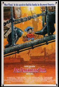 9x048 AMERICAN TAIL 1sh '86 Steven Spielberg, Don Bluth, art of Fievel the mouse by Drew Struzan!