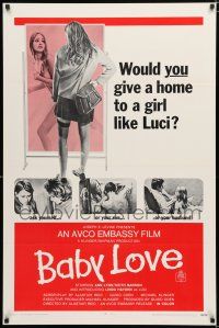 9x077 BABY LOVE 1sh '69 would you give a home to a girl like Luci, a BAD girl!