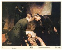9y004 ANDY WARHOL'S DRACULA 8x10 mini LC #8 '74 Paul Morrissey, vampire Udo Kier by girl in coffin