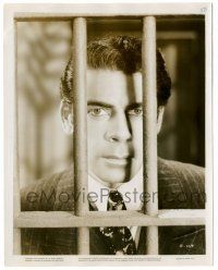 9y151 BORDERTOWN 8x10 still '35 best close up of criminal Paul Muni behind bars!