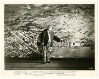 9y368 GOLDFINGER 8.25x10 still '64 Gert Froebe as James Bond's nemesis standing by huge aerial map!