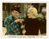 9y016 GREAT PROFILE color 8x10.25 still '40 Mary Beth Hughes stares at John Barrymore acting weird!