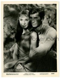9y381 GREEN MANSIONS 8x10.25 still '59 posed portrait of Audrey Hepburn & Anthony Perkins!