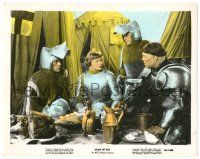 9y017 JOAN OF ARC color 8x10.25 still '48 c/u of Ingrid Bergman in full armor with three knights!
