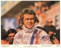 9y018 LE MANS 8x10 mini LC #2 '71 best close up of race car driver Steve McQueen in uniform!
