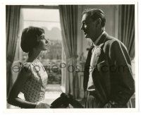 9y526 LOVE IN THE AFTERNOON 8.25x10 still '57 Audrey Hepburn & Gary Cooper staring at each other!